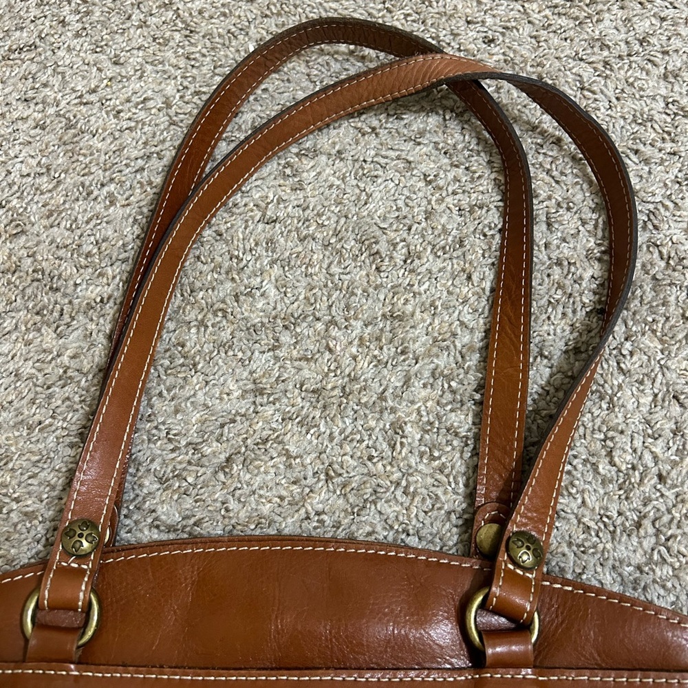 Patricia Nash Poppy Tote Heritage Shoulder Bag Italian Leather Top Zip Travel - Picture 12 of 15